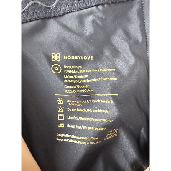 HoneyLove Plus 1X Super Power Short Black Compression Tummy Sculpting Shapewear - Picture 6 of 8